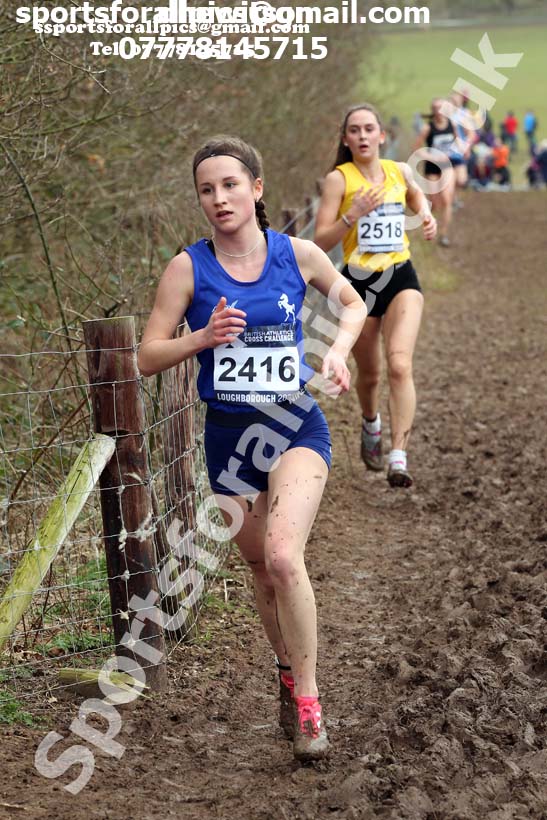 Womens under-20s, 2020 British Athletics Inter Counties Cross Country Champs., Prestwold Hall, Loughborough. Photo: David T. Hewitson/Sports for All Pics